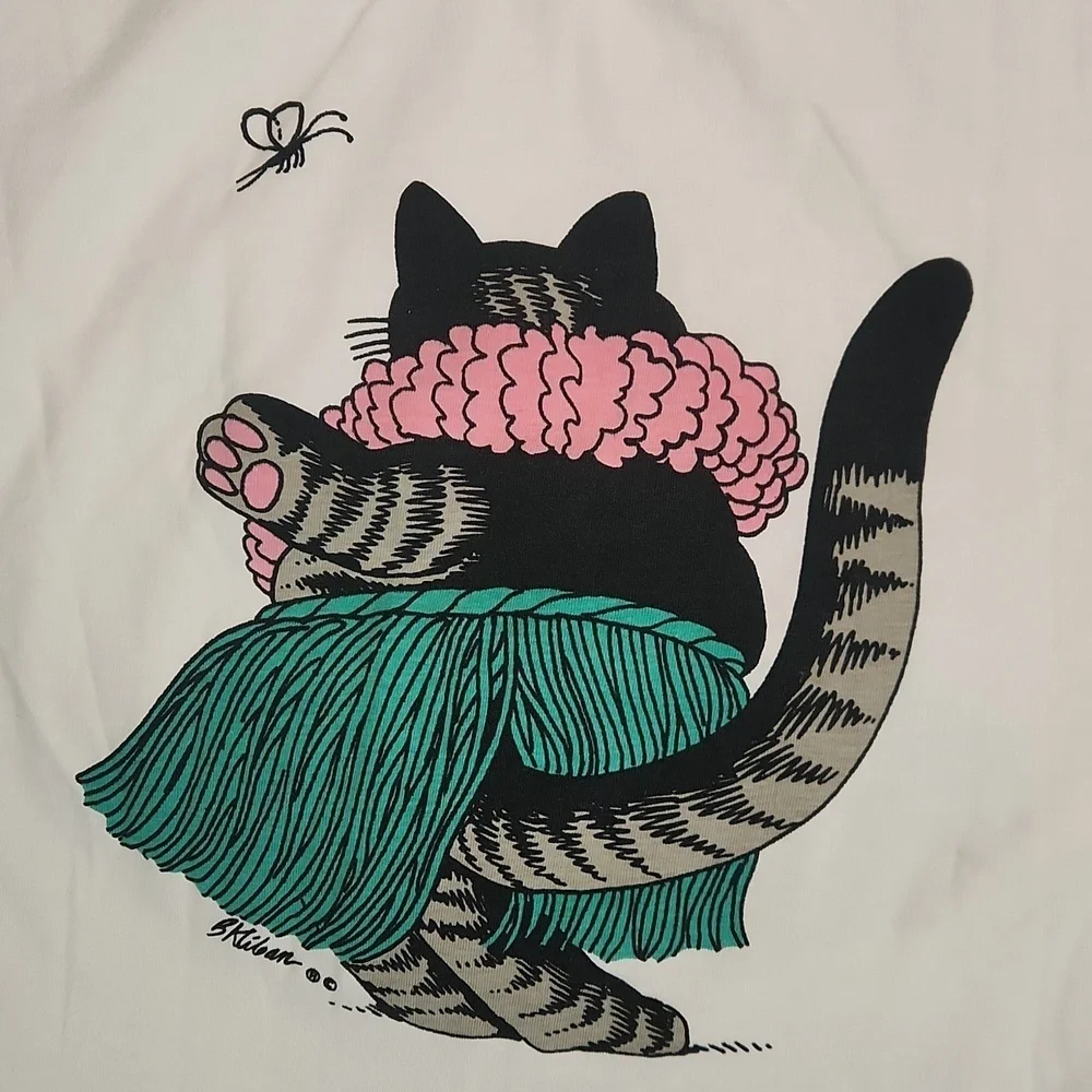 B.Kliban Hawaii White Graphic Crazy Shirt Cat Tshirt - Picture 6 of 8